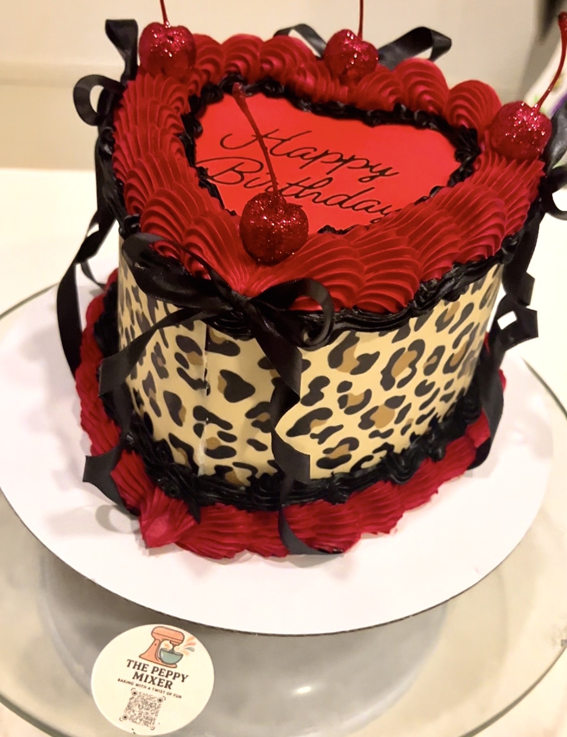 6” 2 Layer Heart Cake -14 -15 Servings 