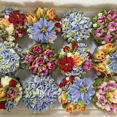 Dozen Luxury Floral Cupcakes