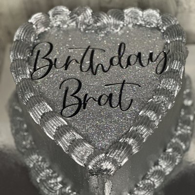 8 Inch Heart metallic cake