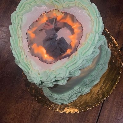 Mini Heart Burn Cake 
