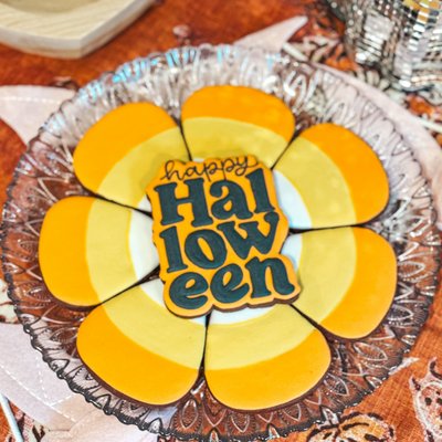 Candy Corn Halloween Platter - CHOCOLATE