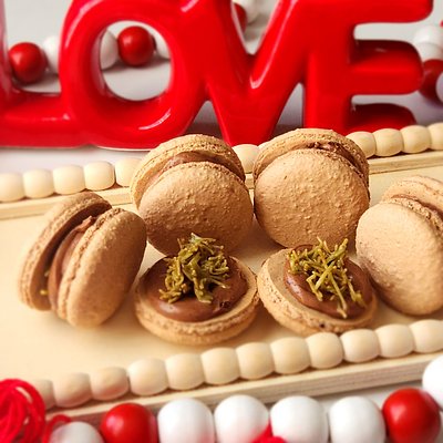 12 Count Dubai Chocolate  Macarons
