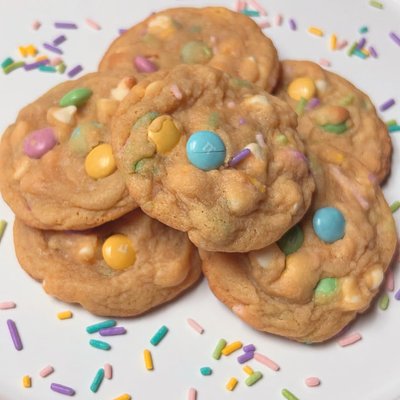 Soft Baked White Chocolate Chip Cookies w/m&ms