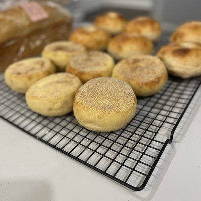 5 Sourdough English Muffins 