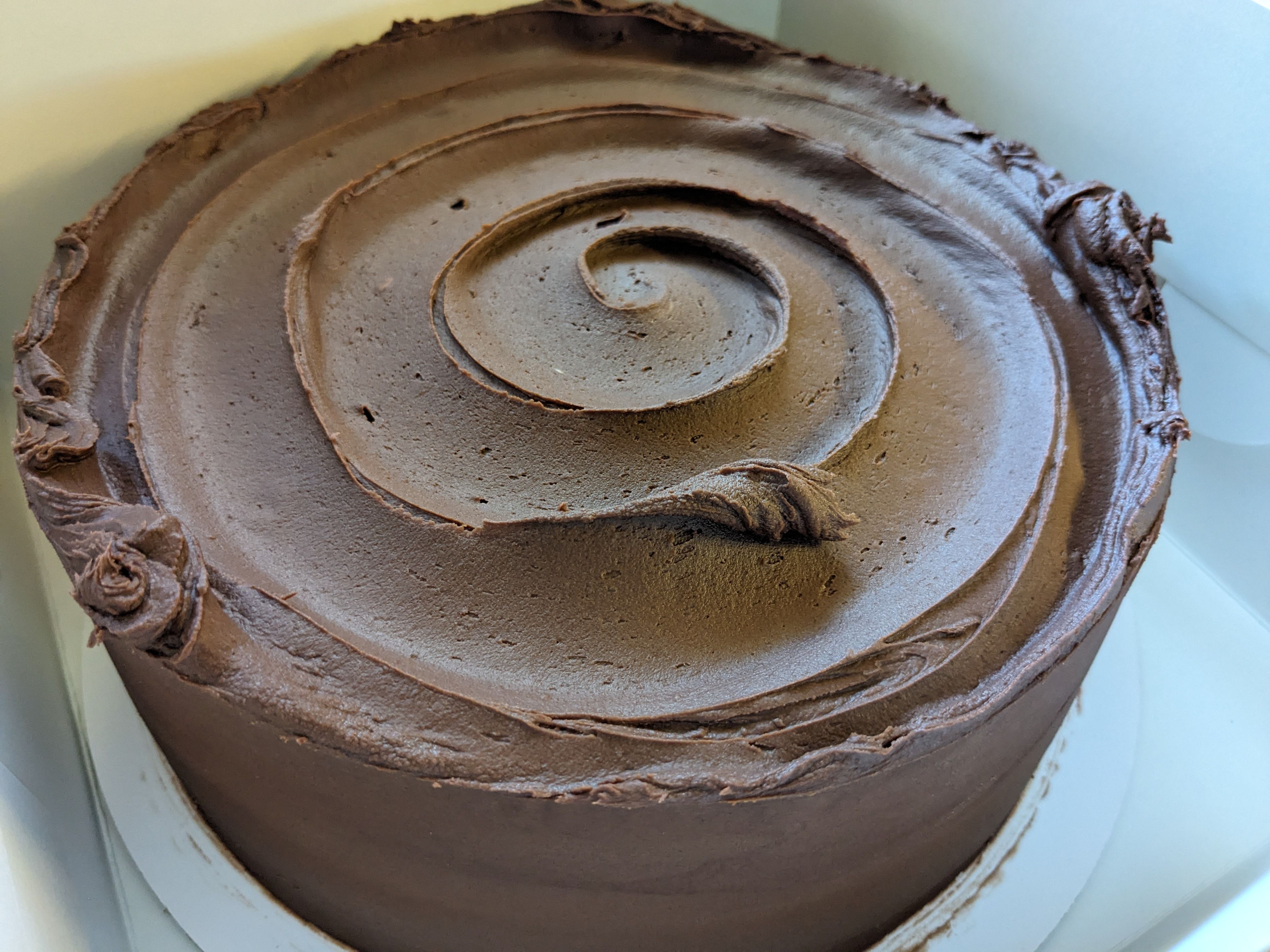 Yellow Cake With Chocolate Frosting