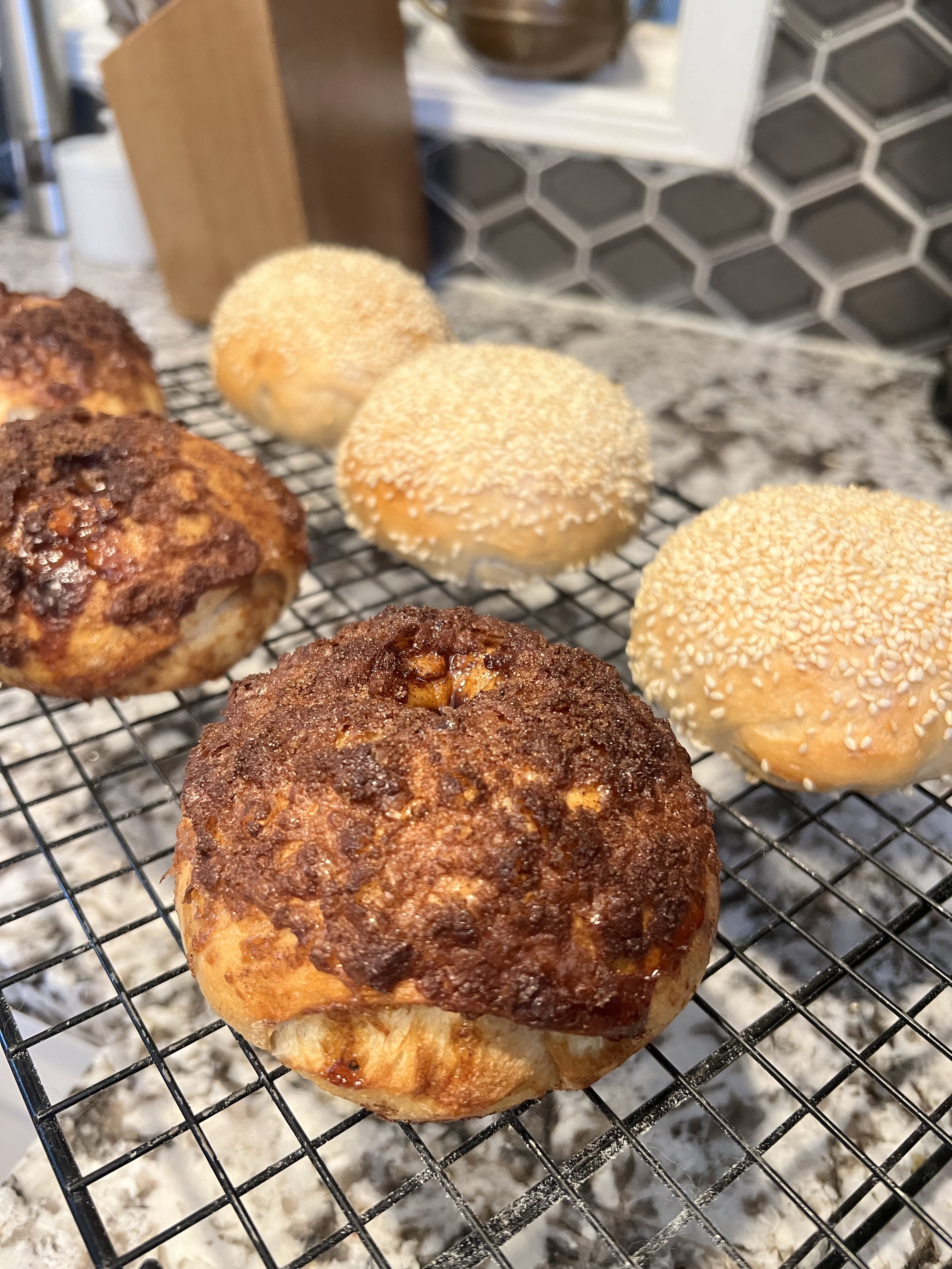 Sesame Sourdough Bagels