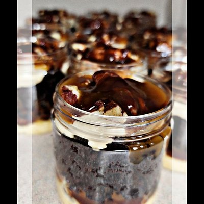 Chocolate Turtle Cake Jar