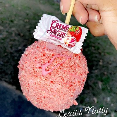 Strawberry Creme Saver Candy Apple