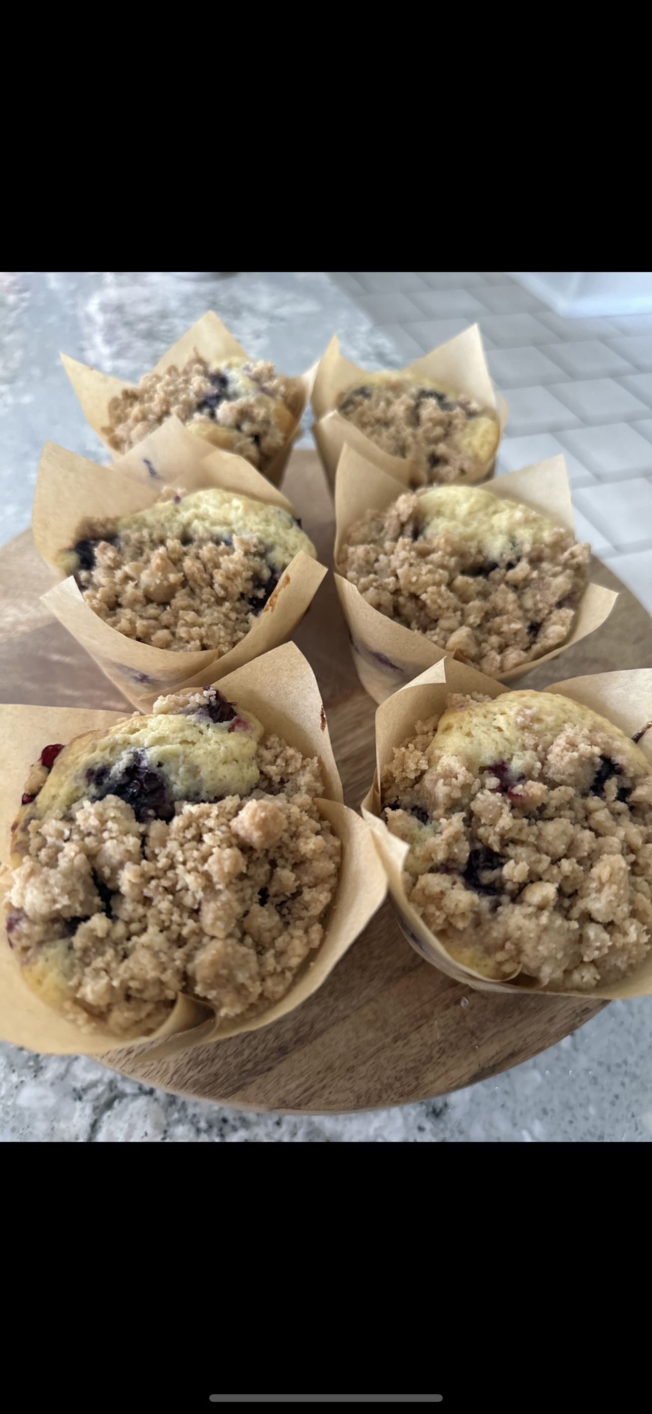 1/2 Dozen Blueberry Lemon Streusel Muffins  