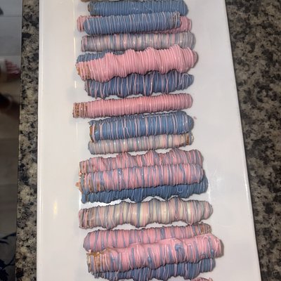 1 Dozen Half Sized Specialty Chocolate Covered Pretzel Rods
