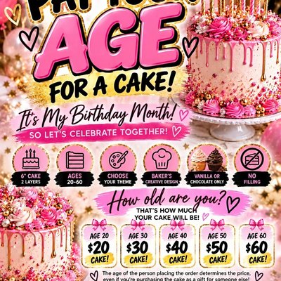 Pay Your Age Cake 