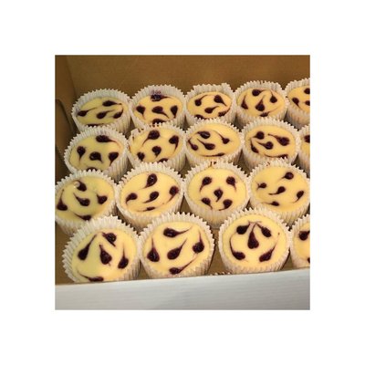 Mini Blueberry Swirl Cheesecakes