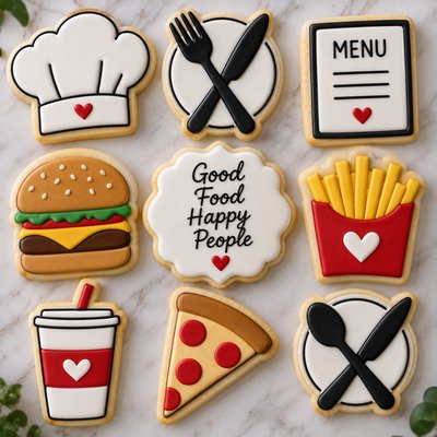 Restaurant Owner Set Theme Cookies 