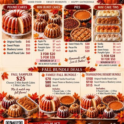 Fall And Thanksgiving Presale Orders *Pound Cakes