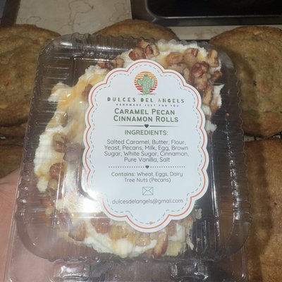 Caramel pecan handmade cinnamon roll