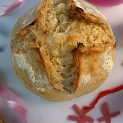 Sourdough bread, rosemary, and thyme with Parmesan cheese