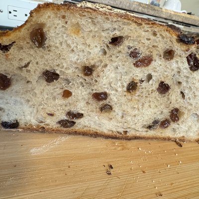 Cinnamon Raisin Sourdough boule 