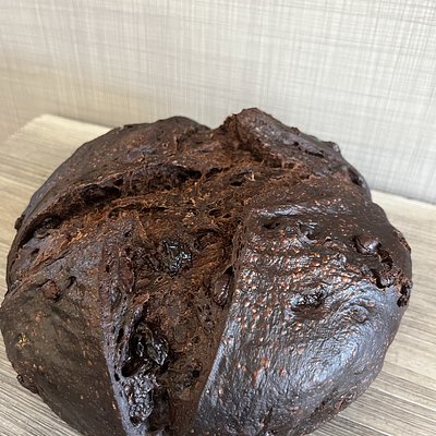 Chocolate Sourdough Bread with Chocolate Chips and Cherries