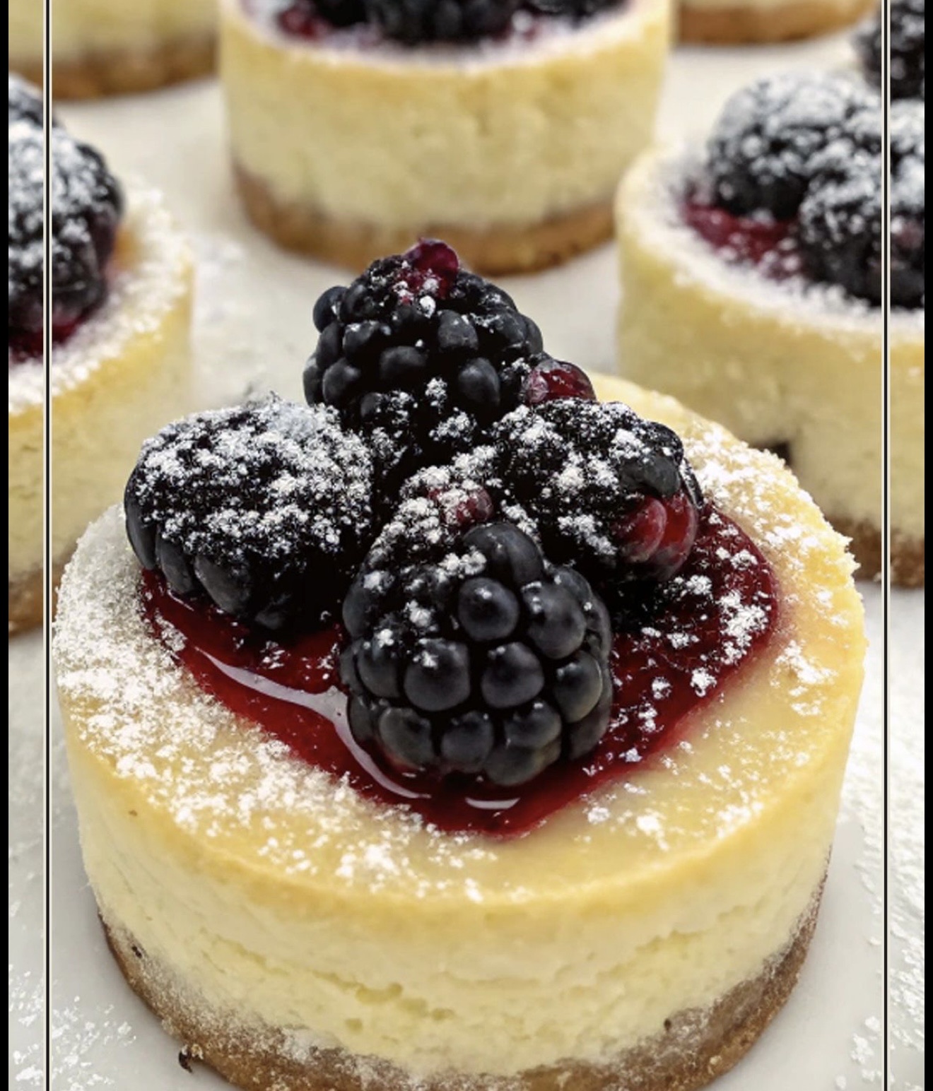 Mini Black Raspberry Cheesecakes