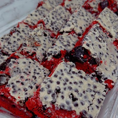 Red Velvet Cookies & Cream Brownies