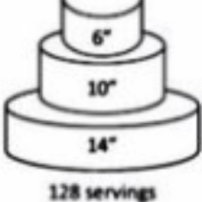 White Buttercream Wedding  Cakes 128 Servings 