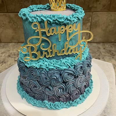 2 Layer 6 Inch, 4 Inch Birthday Cake