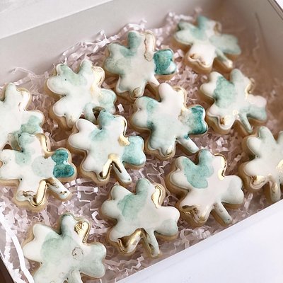 Watercolor Shamrocks - 1 Dozen Small