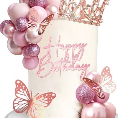 Butterflies & Crown Cake