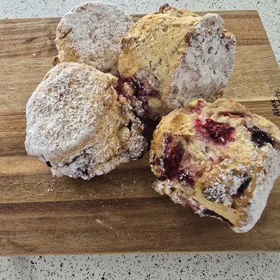 Raspberry and White Chocolate Scones 