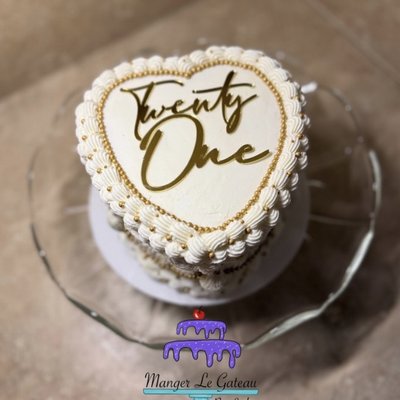Vintage Heart Cake 6 Inch 