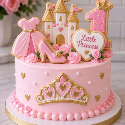 Princess Celebration Cake With Cookies