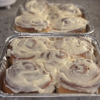 Cinnamon Rolls with cream cheese icing - box of four  
