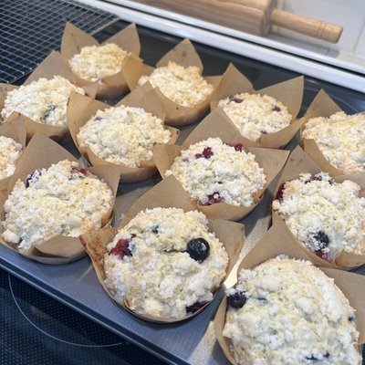 1/2 Dozen Blueberry Crumble Sourdough Muffins