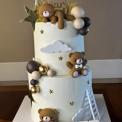 Two Tier Baby Shower Cake 8”& 6” 50 serving