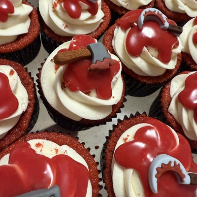Red Velvet Halloween Cupcakes 