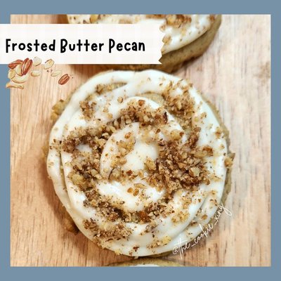 Frosted Butter Pecan Cookies