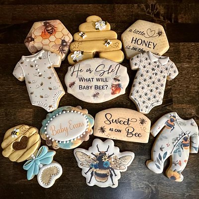 Custom Baby Shower “Bee” Cookies