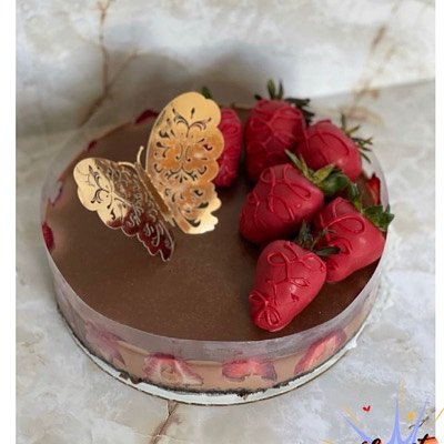 Medium Nutella Strawberries Cheesecake 