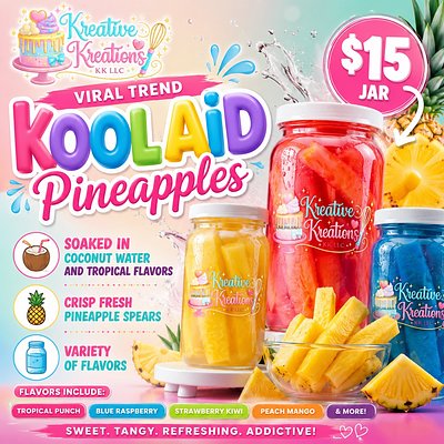 Viral KoolAid pineapples 💜❤️💙💛🔴🟠🟡🟢🔵🟣