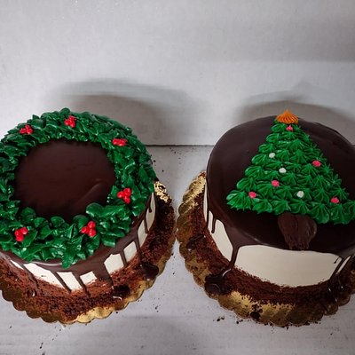 Half & Half Holiday Cake