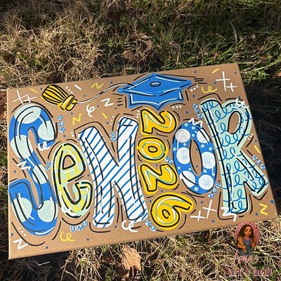 Blue & Yellow Medium Senior Keepsake Box 