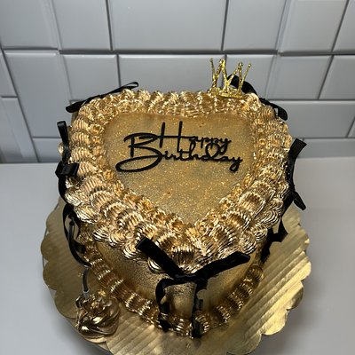 Luxe Gold Vintage Heart Cake $95 Starting