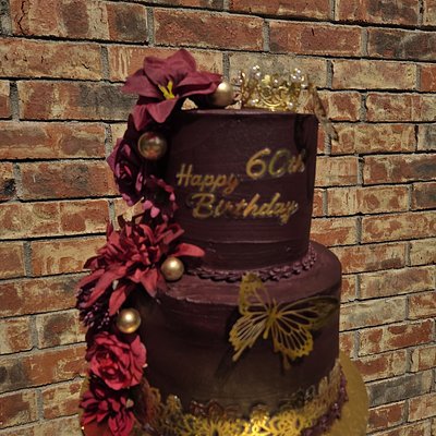 2 Tier 60th Birthday Cake 