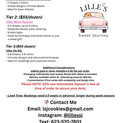 Pricing Information Only-  👈🏻 Click Custom Cookies Or Use Request Order To Place An Order 