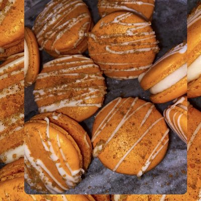 GF Dozen pumpkin spice macarons 