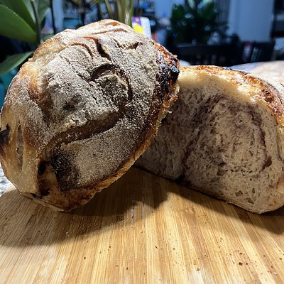 Artisan Raspberry Chocolate Sourdough Bread