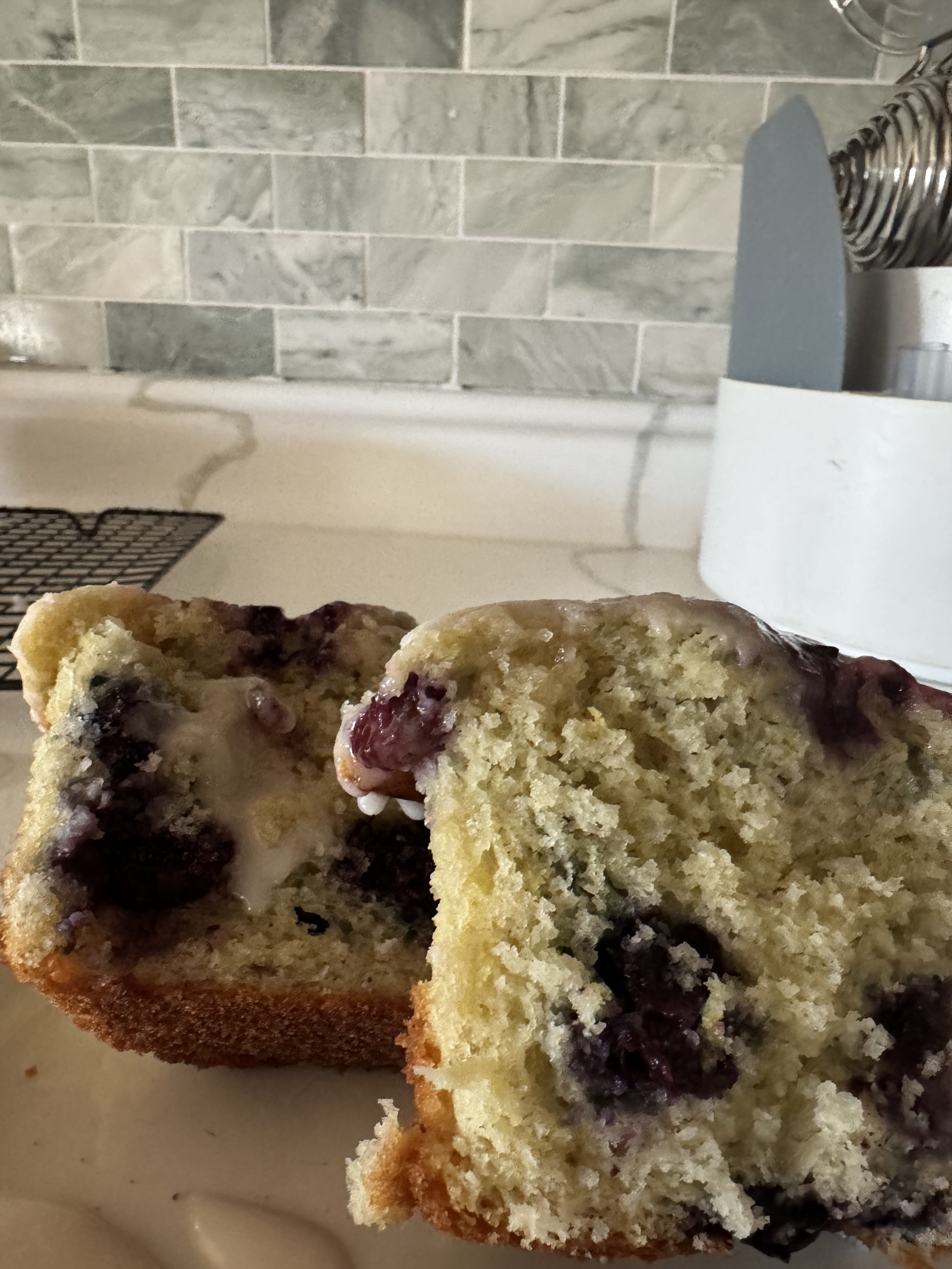Lemon Blueberry Sourdough Muffins