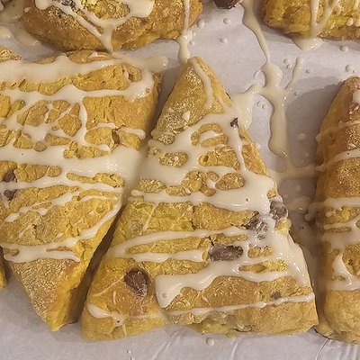 Sourdough Pumpkin Chocolate Chip Scones 