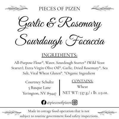 Garlic & Rosemary Sourdough Focaccia