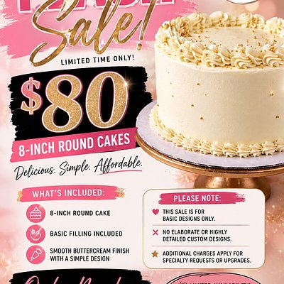 CUSTOM CAKE FLASH SALE!!! 
